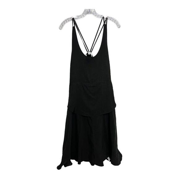 DEREK LAM 1OC Athleta Black Tiered DRESS S Sleeveless Nolita Spaghetti Lagenlook - Picture 1 of 8
